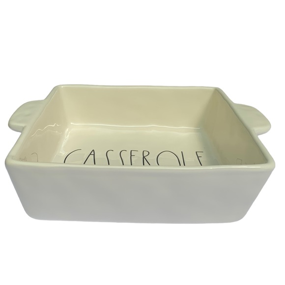 Rae Dunn CASSEROLE Baking Dish Pan White Black Large Letters Dimples NWT 2017 OG - Picture 5 of 15